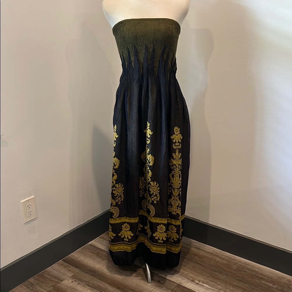 Lapis by Anthropology strapless boho dress. One size, SM